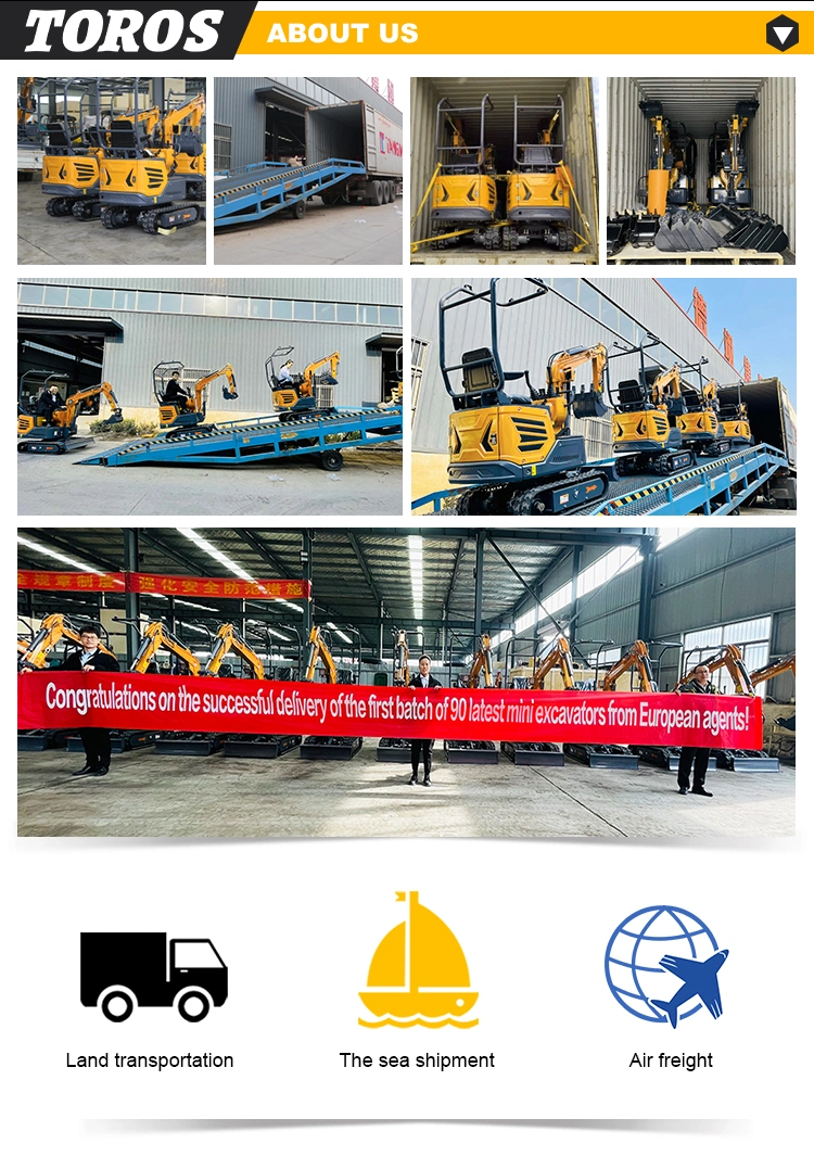 China Factory Direct Sale 1 Ton Diesel/Electric Excavators 2ton 1.2ton Yanmar/ Kubota Engine Mini Excavator