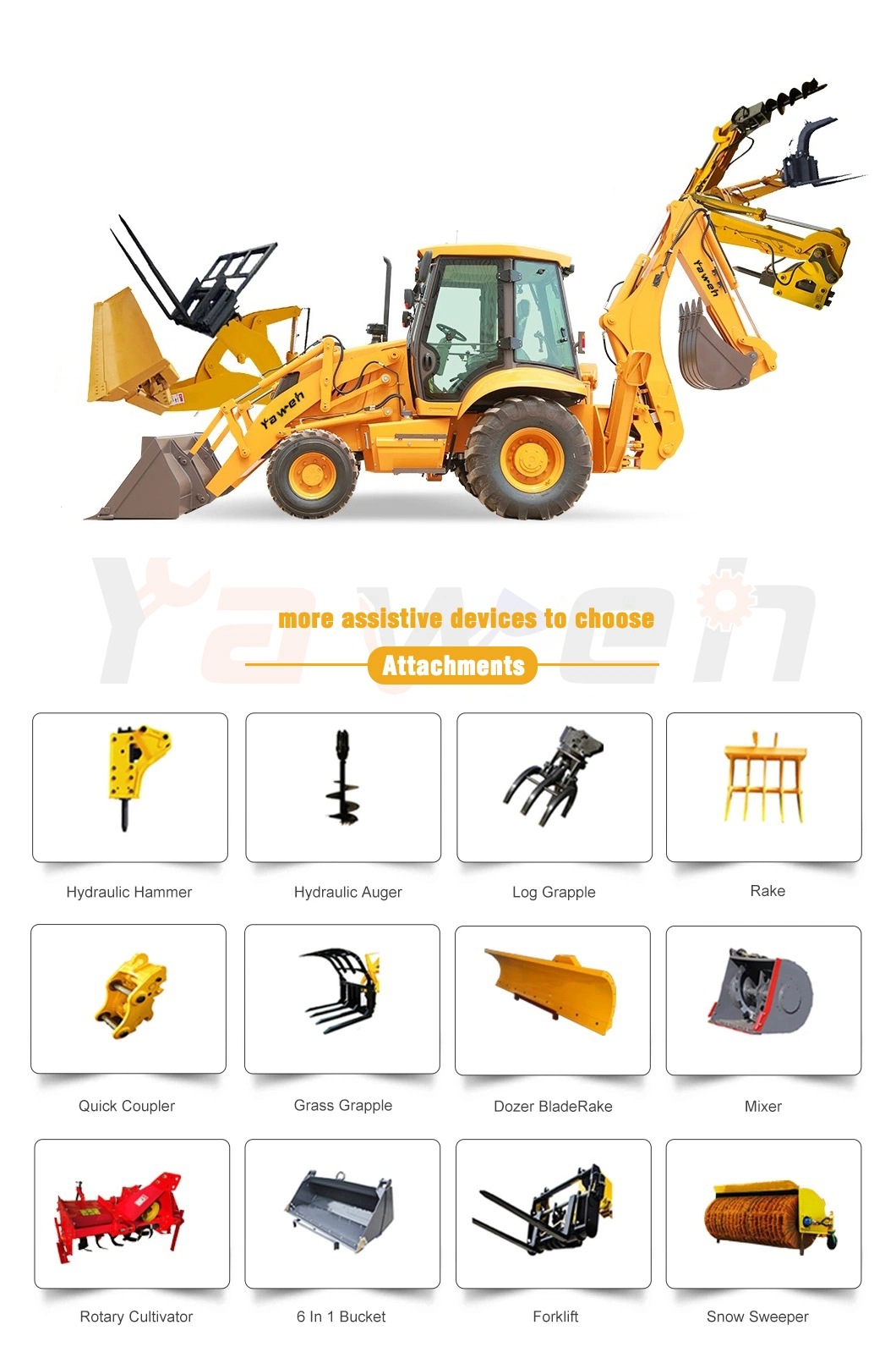 4X4 Hydraulic Excavator Loader Integrated Machine Wheel Mini Backhoe Loader