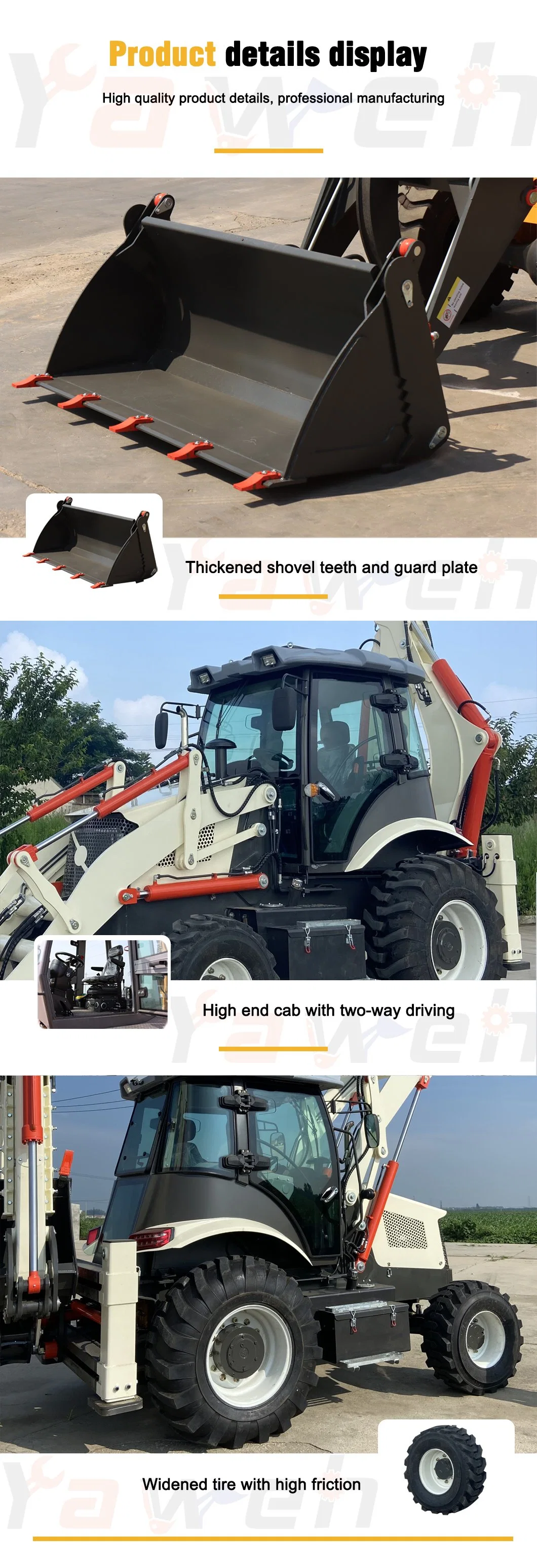 4X4 Hydraulic Excavator Loader Integrated Machine Wheel Mini Backhoe Loader