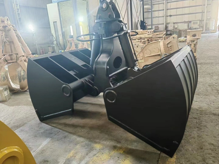Excavator Mounted Electro Hydraulic Motorised Grab Clamshell Bucket for Bulk Scap and Sand