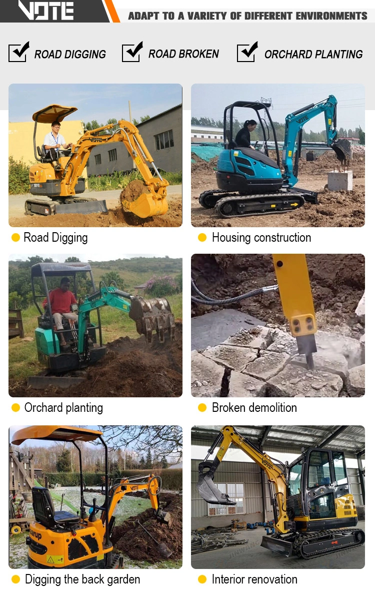 2 Ton 3 Ton Mini Crawler Hydraulic Excavator Diesel Excavator for Sale Construction Machinery Farm Excavator Fro Sale Excavator Engineering Machinery 30%off