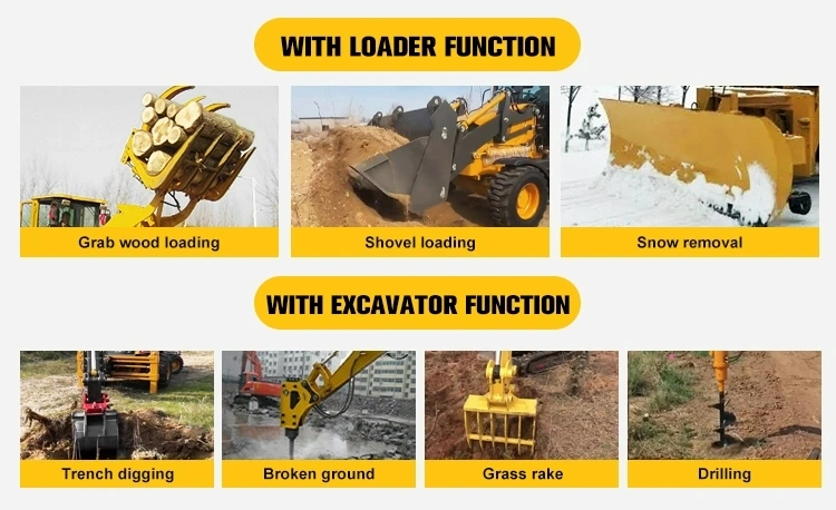 Factory EPA Engine Wheel Loader Excavator Mini Loader 4X4 Backhoe Loader