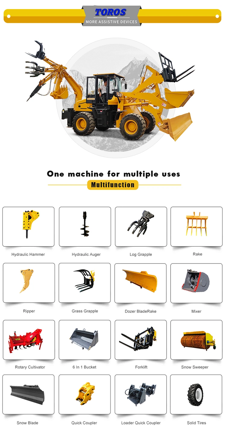 Engine Multi-Function Backhoe Loader Front Wheel Loader Excavator with Quick Hitch Mini Backhoe Loader for Sale