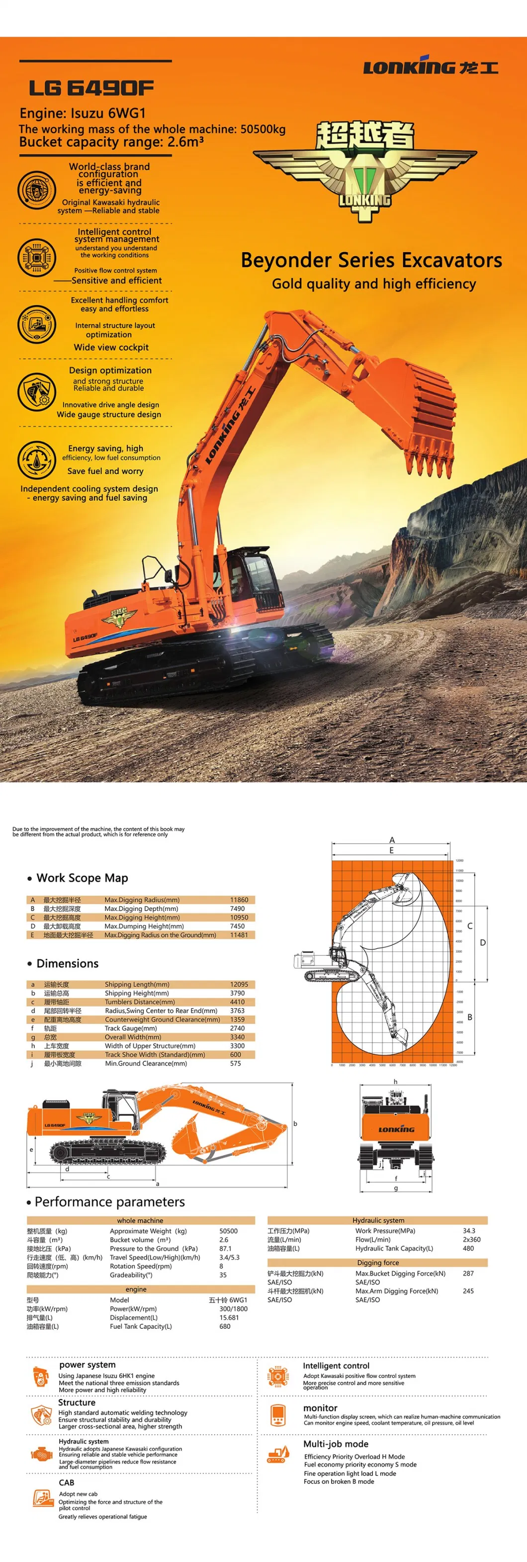 Optimization Design 50.5 Ton Hydraulic Crawler Excavator with High Quality