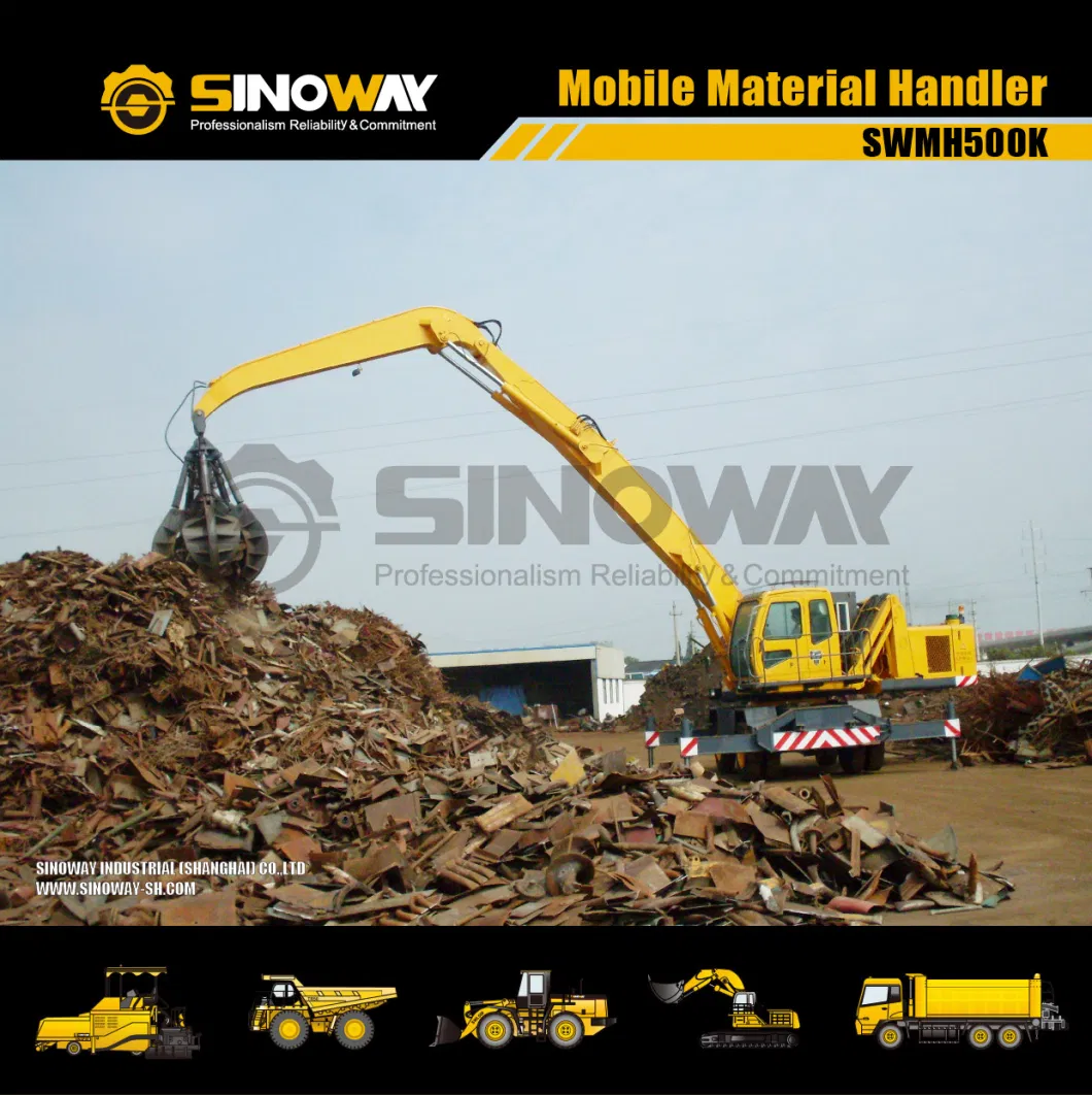 Scrap Grabbing Excavator Wheeled Material Handler for Sale