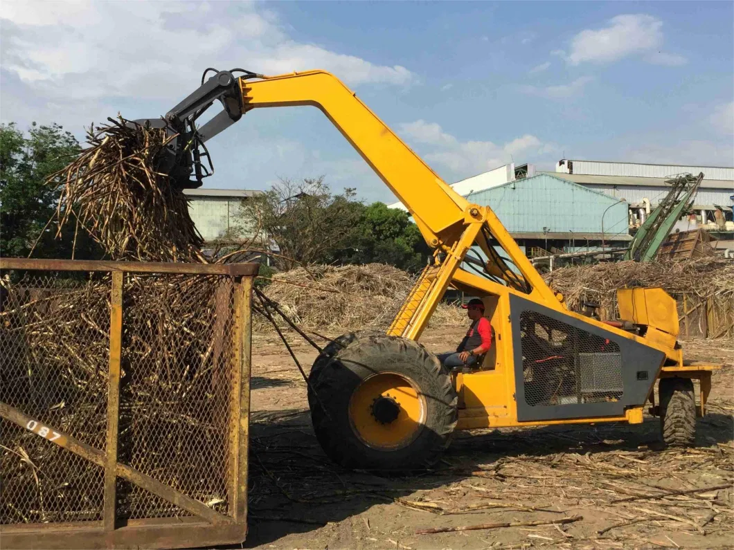 215HP Hydrauclic Sugarcane Loader 4 Wheels Grapple Grabber 11 Tons Small Sugarcane Loader