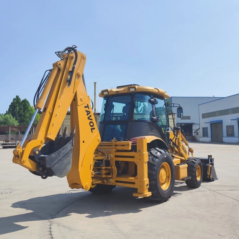 Low Price Excavator with Backhoe and Front Loader Small Backhoe Loader 4 Wheel Drive with Fork