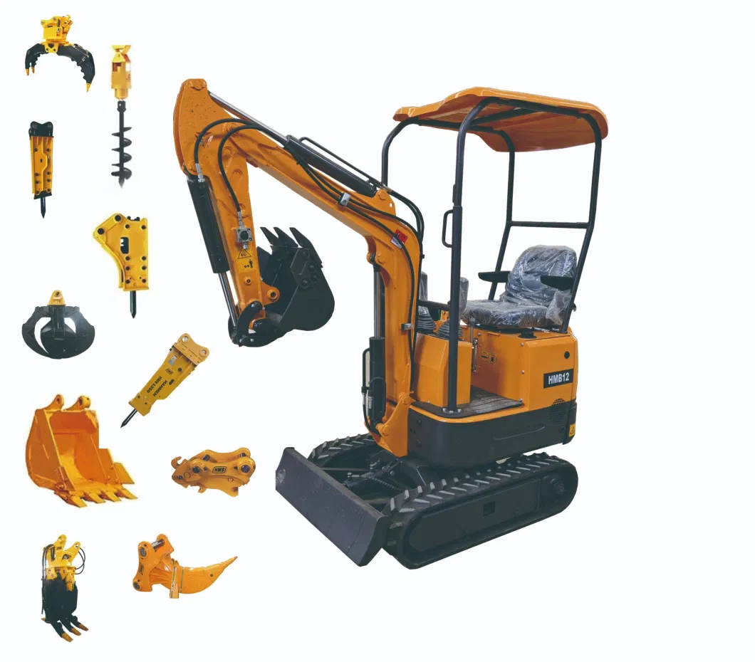 1t 2t Hydraulic Mini Walking Excavator with Rubber Track Imported