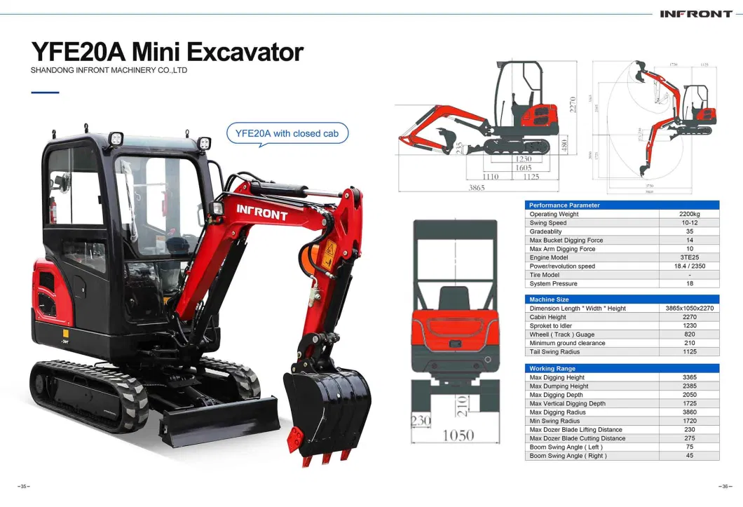 3.5 Ton Supplier Crawler EPA Euro 5 Kubota Engine Free After Sale Mini Excavator / Crawler / Small / Hydraulic/Cabin Digger