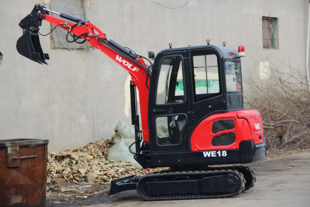 China Manufacturer Wolf We18 Hydraulic 1.8ton with CE/EPA Approved Crawler Small/Mini Excavator/Digger Price for Construction/Farm/Garden