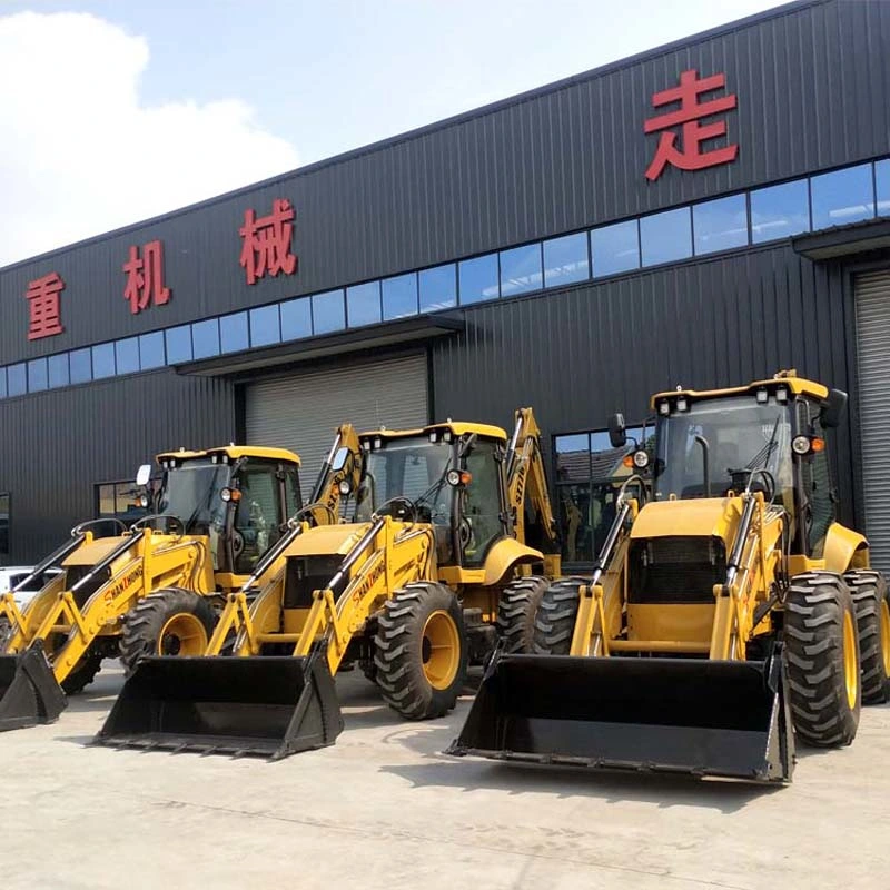 Shanzhong Brand 8 Ton 9 Ton 10 Ton Wheel Backhoe Loaders Excavator Product with Luxury High-End Version, 4X4 and Hydraulic Sideshift