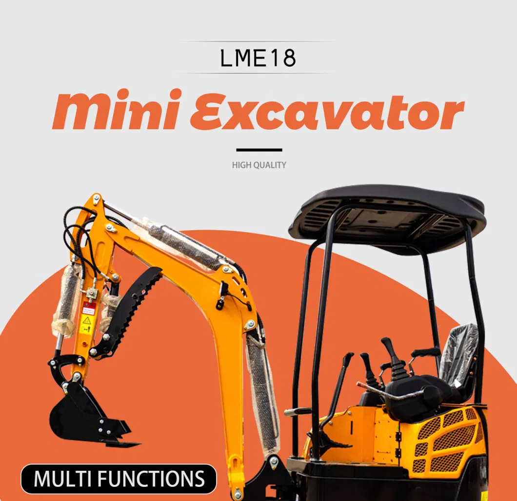 Road Construction Crushing Crawler Small Compact 1.6t 1.8t 2t Mini Excavator with Roof