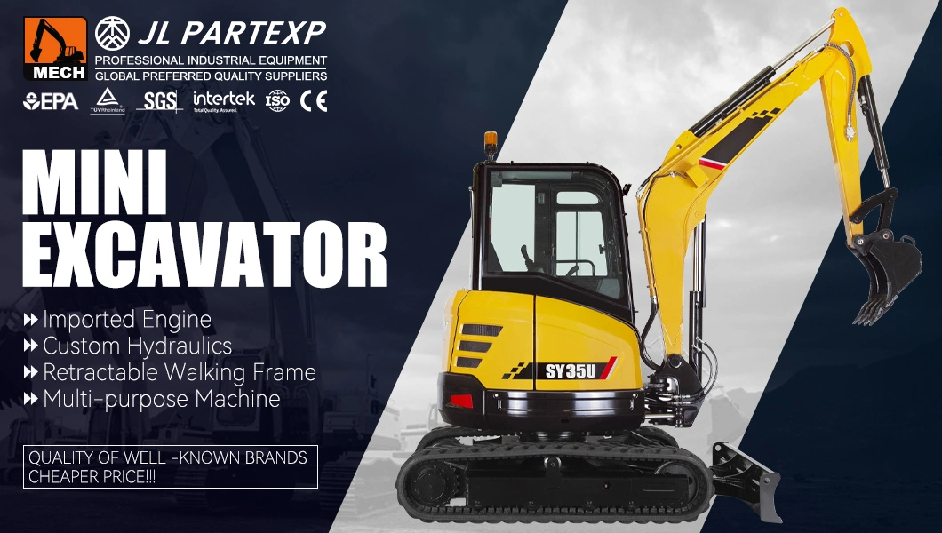 Mini Crawler Excavator Digging Machine for Sale Quick Attach Small Size Bagger Local Service Road Construction Excavator