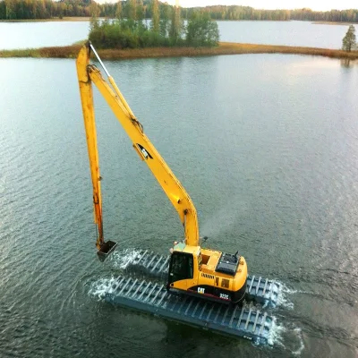 Escavatore anfibio 40 Ton Swamp Buggy escavatore con pontone galleggiante