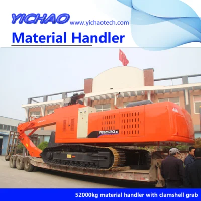 Movimentatore di materiali Cina con gru a benna elettrica e diesel da 43 tonnellate Escavatore con guscio a clamshell per materiale sciolto