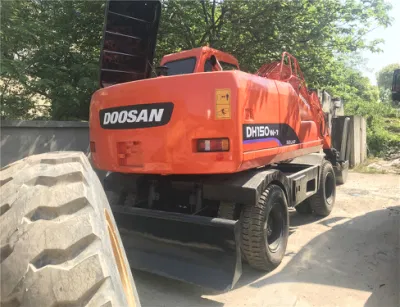 Usato originale Corea del Sud escavatore mobile Doosan Dh150W-7 Secondhand 15t Escavatore gommato