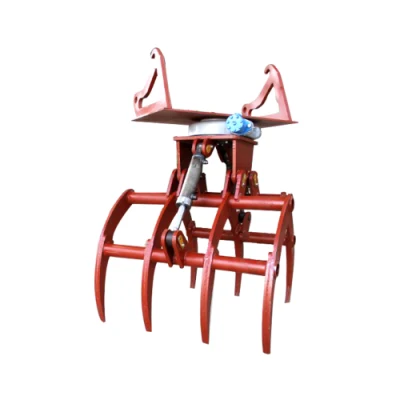 Accessori idraulici della macchina con benna rotante per legno montati sull′escavatore