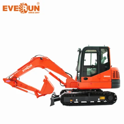 Benna per escavatore anteriore a catena Ere60 certificata CE automatica fabbricata in Cina Escavatore cingolato per uso domestico