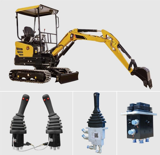 with Foot Hydraulic Hand Throttle Main Control Relief Valve Controller Cable Lever Pilot Joystick Barre Protection Boom and Stick Attachment Mini Excavator