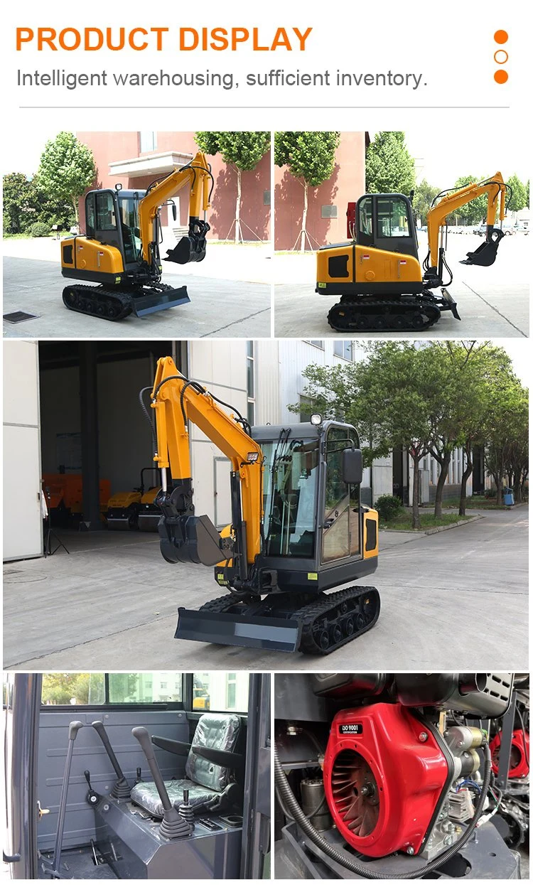 Farm Digger Orchard Garden Planting Trees Digging Pit Compact Diesel Home Mini Pelle Thumb Micro Crawler Crushing Small Mining Agricultural Trenches Excavator