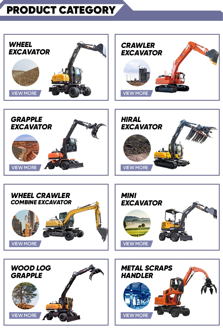 Wood Grabbing and Rock Grabbing Mini Excavator Machine, Using Hydraulic Working System