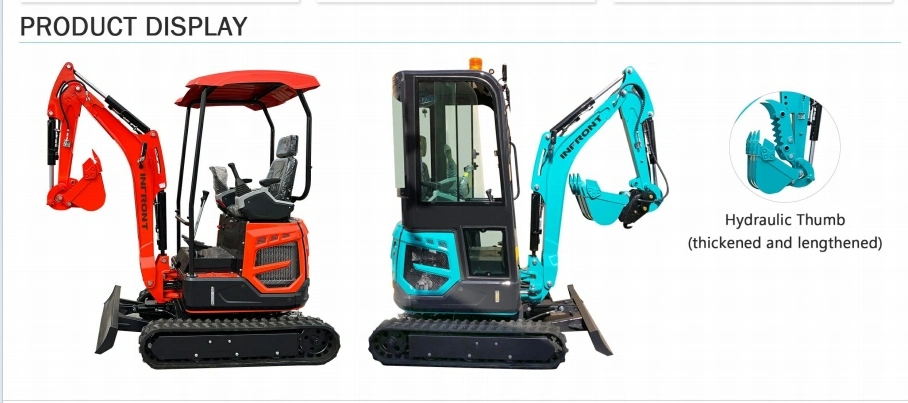 China Made 1.8-Ton Mini Excavators for Sale, Powered with Stage 5 Yanmar Engine.