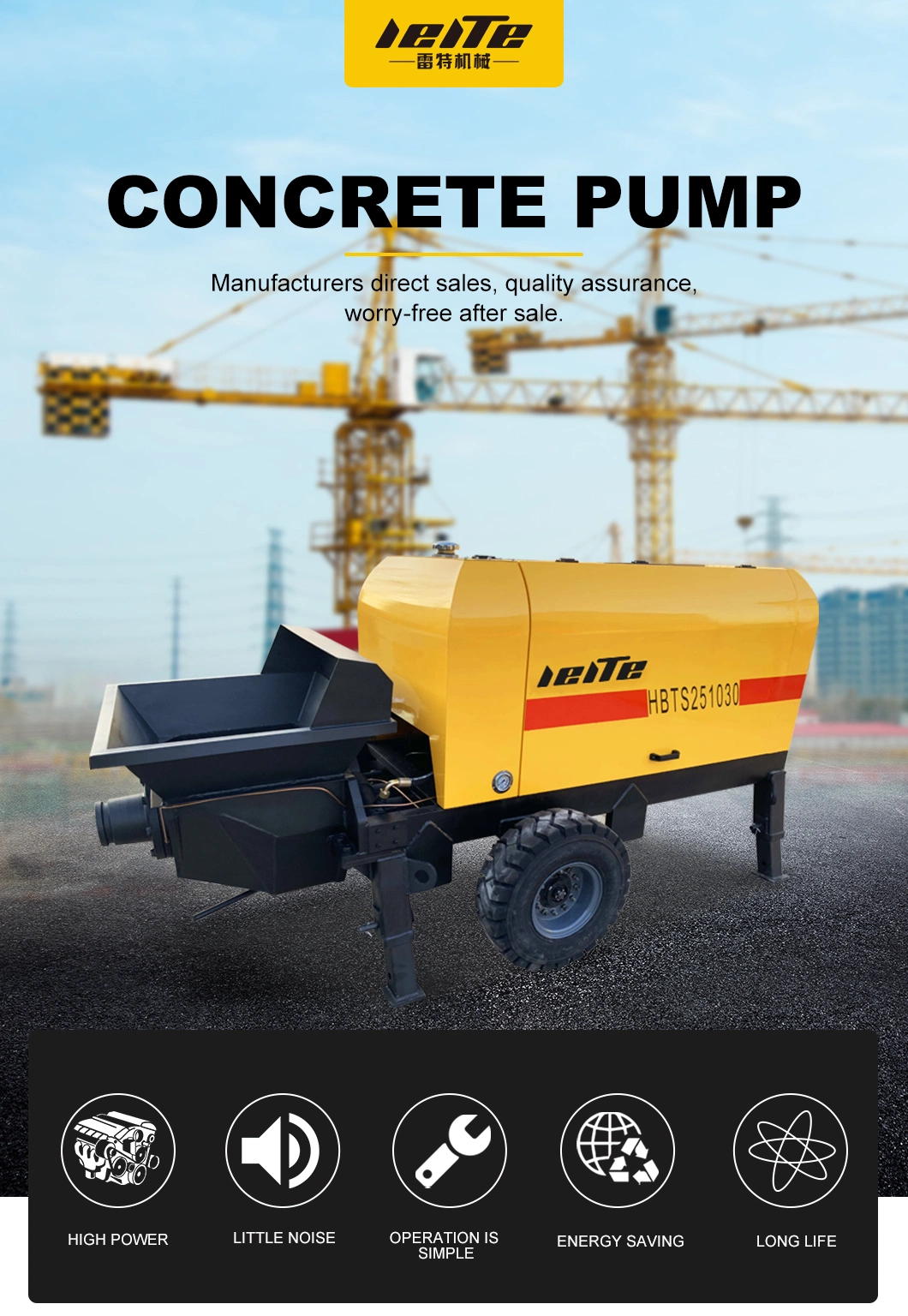 Dedicated for Construction Sites Diesel Hydraulic Concrete Pump
