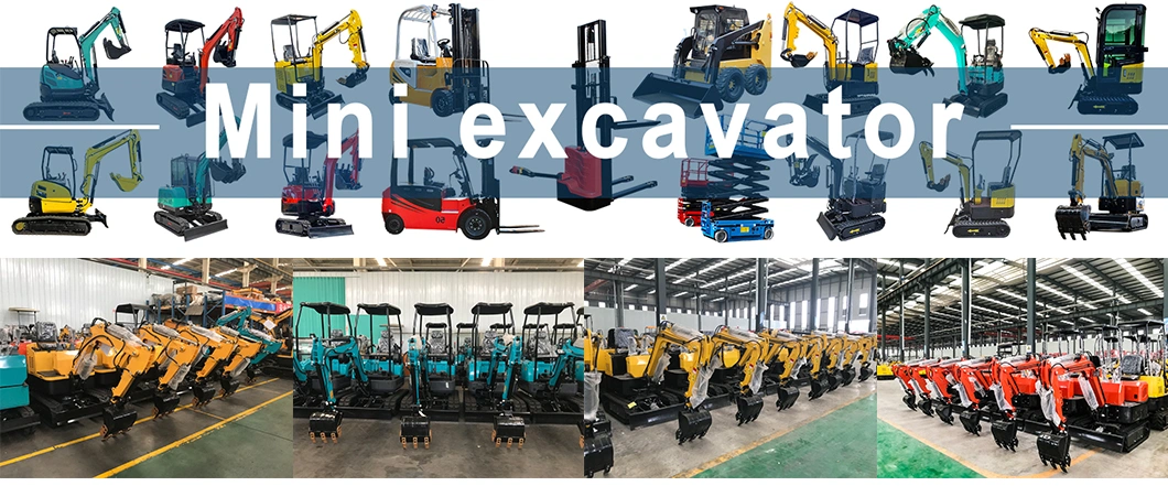 1 Ton Mini Excavator Digger Gas/Diesel Powered Rubber Tracks with Comfortable Seat