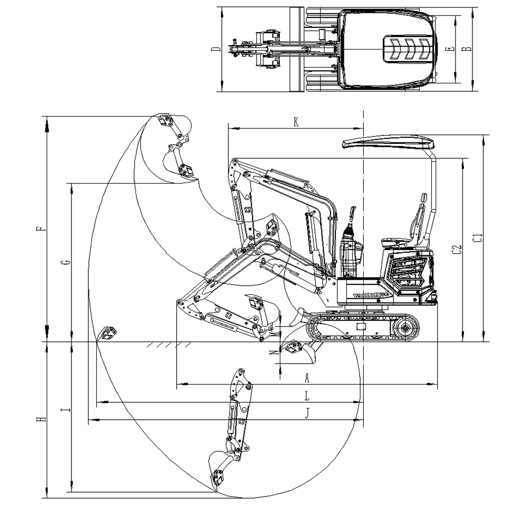 CE EPA 1/1.2/1.5 Ton Japanese Diesel Engine Heavy Construction Equipment Hydraulic Crawler/Track Link Small Digger Mini Excavator for Sale