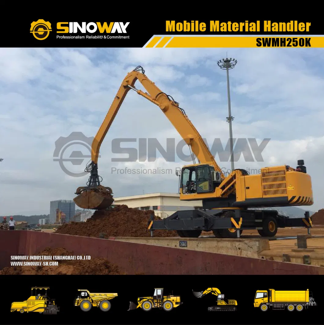 25 Ton Wheel Excavator with Grapple Sinoway Material Handler