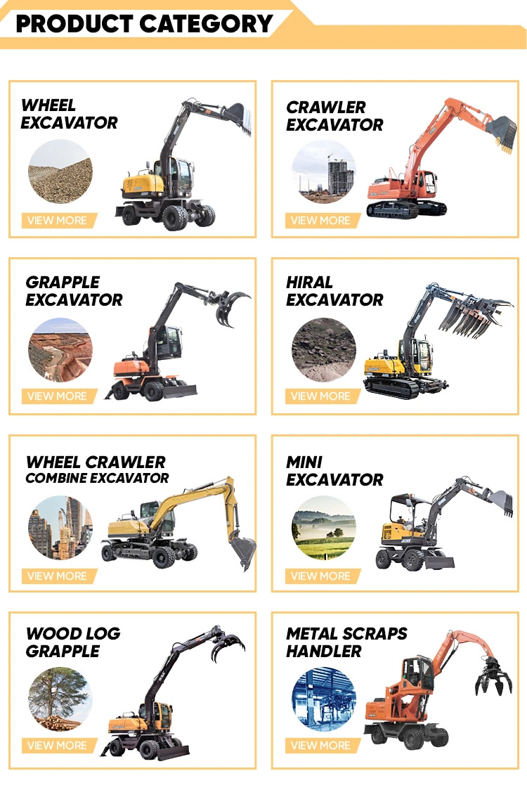 Convenient Track Type Mobile Crawler or Wheeled Material Handler with Grapple&Grab