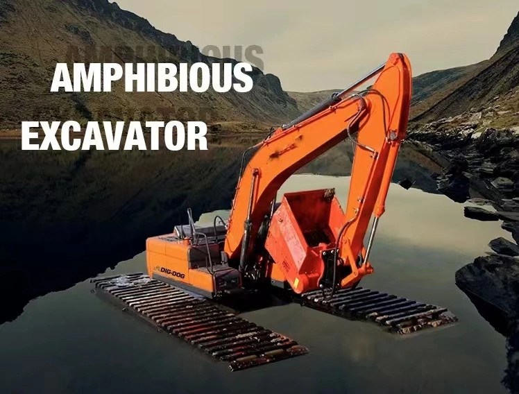 Amphibious Excavator 40 Ton Swamp Buggy Excavator with Floating Pontoon