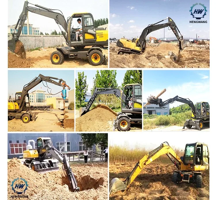 High Quality Mobile Large Wheel Equipment 8ton Excavator with Factory Price