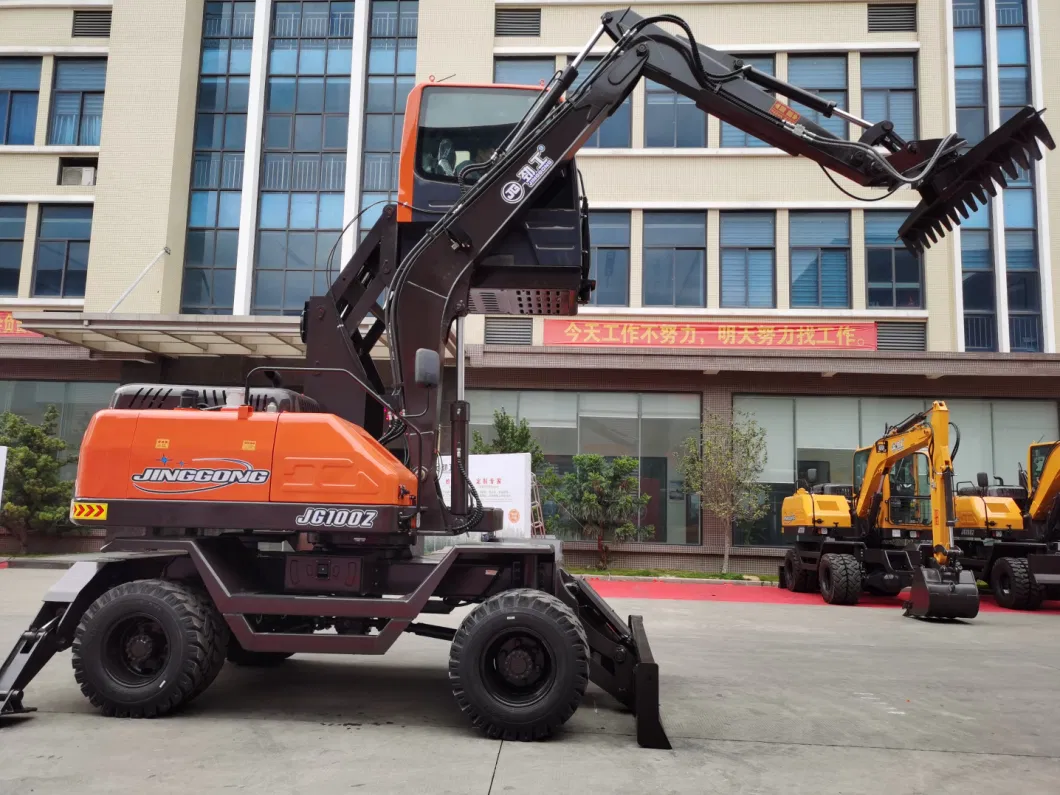 Jinggonghydraulic Lifting Cab Wheeled Leveling Machine Excavator in Leveler Rake with Steel for Spading Coal