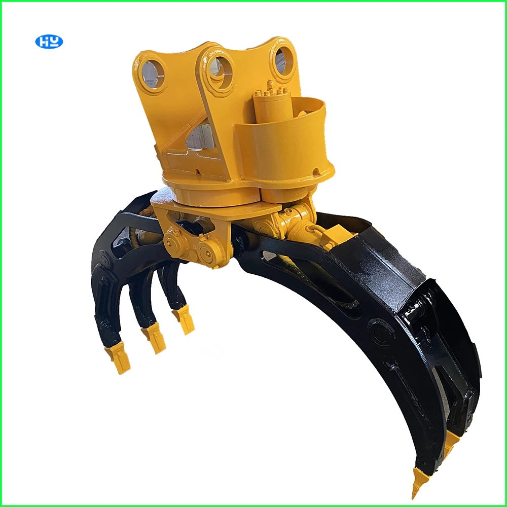 Hydraulic Rotating Rock Stone Grapple with 5 Fingers Stone Grapples Rock Grapples Mechanical Grabber for Excavator Quick Installation Grabber Excavator