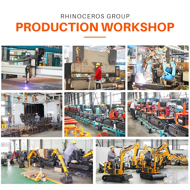 Rhinoceros Xn12-8 1.2ton Bagger Price Small Digger Cheap Mini Excavator Hydraulic Crawler Excavators with Three Cylinders Water Cooling Engine Micro Pelle