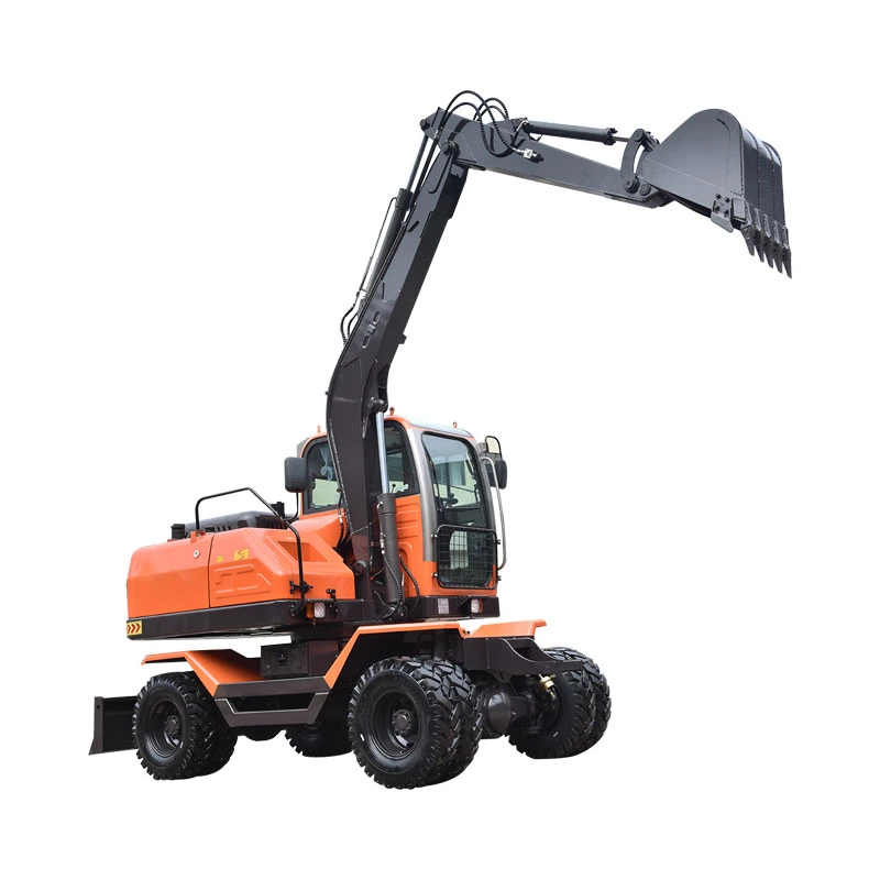 Wheel Excavators 6ton Small Digger Earth Moving Machine Backhoe Wheeled Excavator