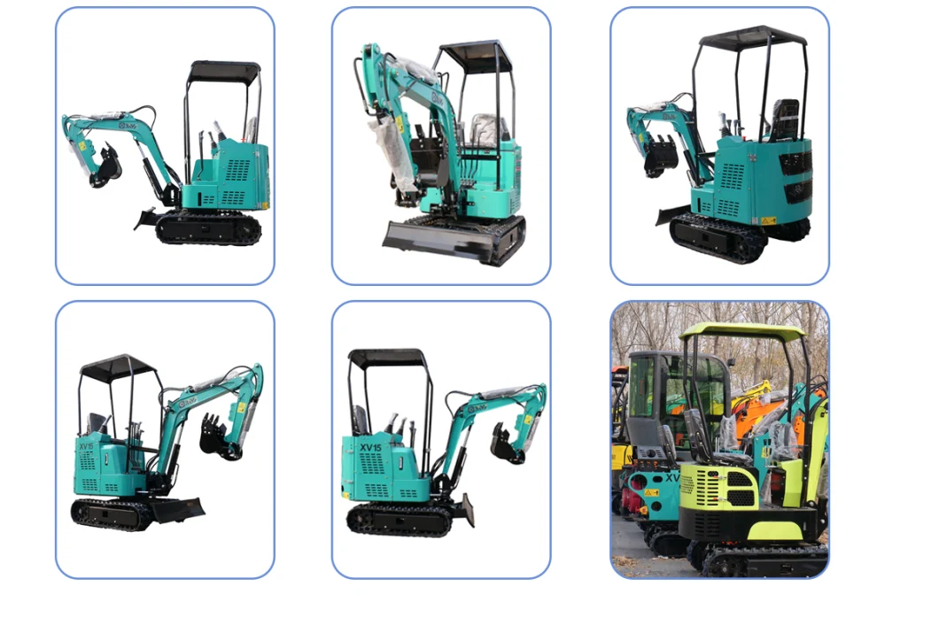 Mini Digger Xv15 1.5ton 0.8ton 1ton 1.3ton 2 Ton Mini Excavator Side Swing Price with Anti-Rollover