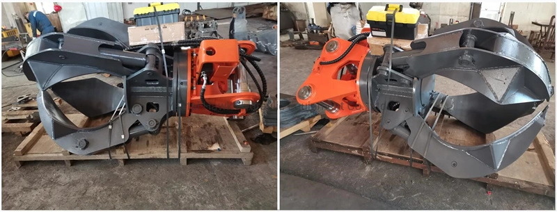 Excavator Demolition Attachment Hydraulic Rotating Grapple Orange Peel Grab