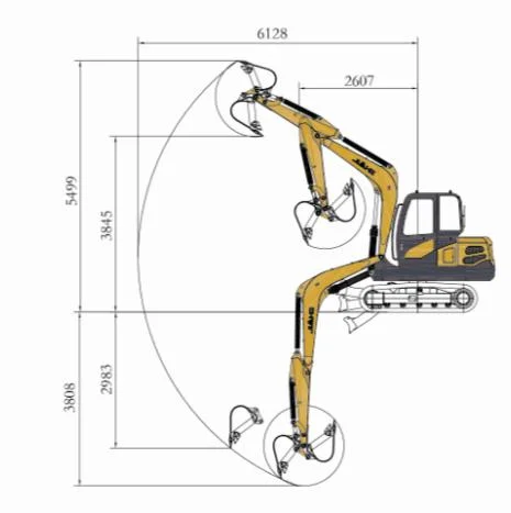 High Performance Mini Hydraulic Crawler Small Size Wheel Construction Backhoe Garden Micro Household Farm Excavator with 0.21cbm Bucket