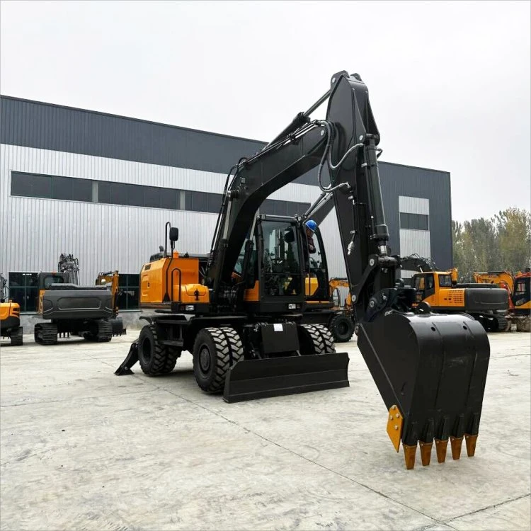 8t 15 Ton Multifunction Hydraulic Diesel Mini Wheel Excavator for Sale