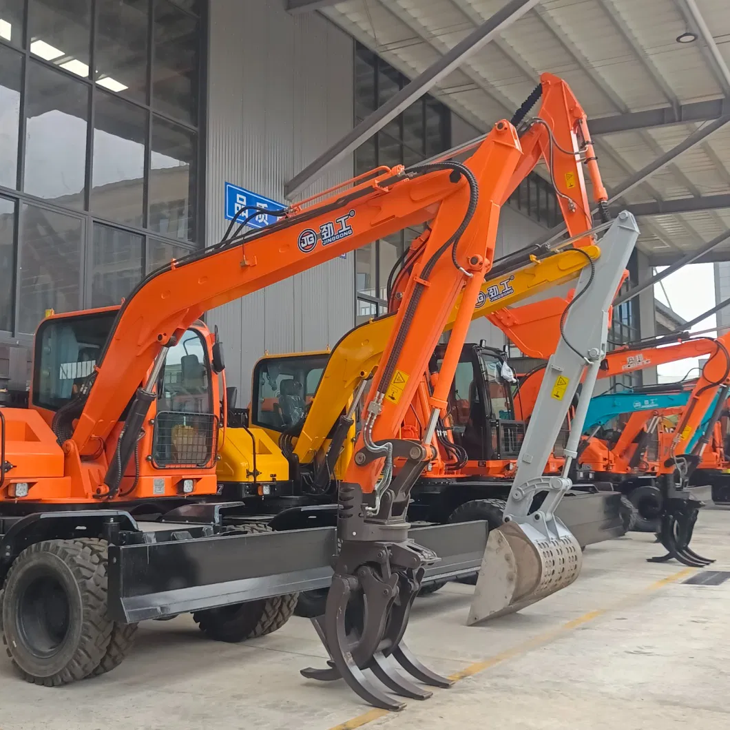 Hydraulic Mobile Excavator Scrap Material Handler on Wheel for Waste Cargo Recycling