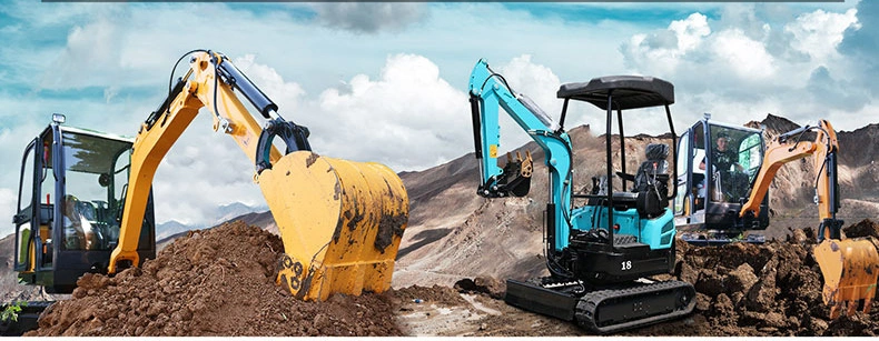 Diesel Powered Three Cylinder Engine Excavating Machinery Mini Excavator