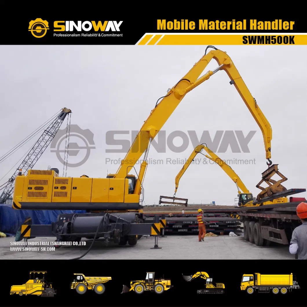 Scrap Grabbing Excavator Wheeled Material Handler for Sale