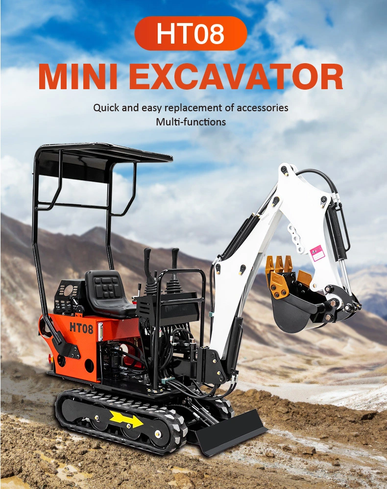 0.8/1.2/1.5/1.8/2.0ton Small Multi-Function Crawler Mini Diesel/Electric Hydraulic Euro5 EPA4 Swing Boom Mini Excavator