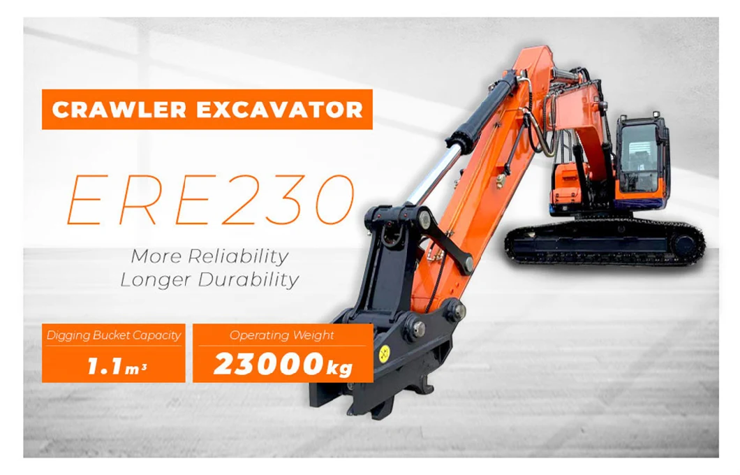 EVERUN Hot Sale ERE230 23ton agricultural machine with quick hitch CE Approved compact hydraulic bucket tracked digger excavator