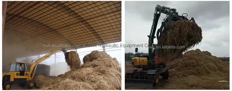 Grapple Attachment Hydraulic Rotating Log Grapple Excavator Grass Grab