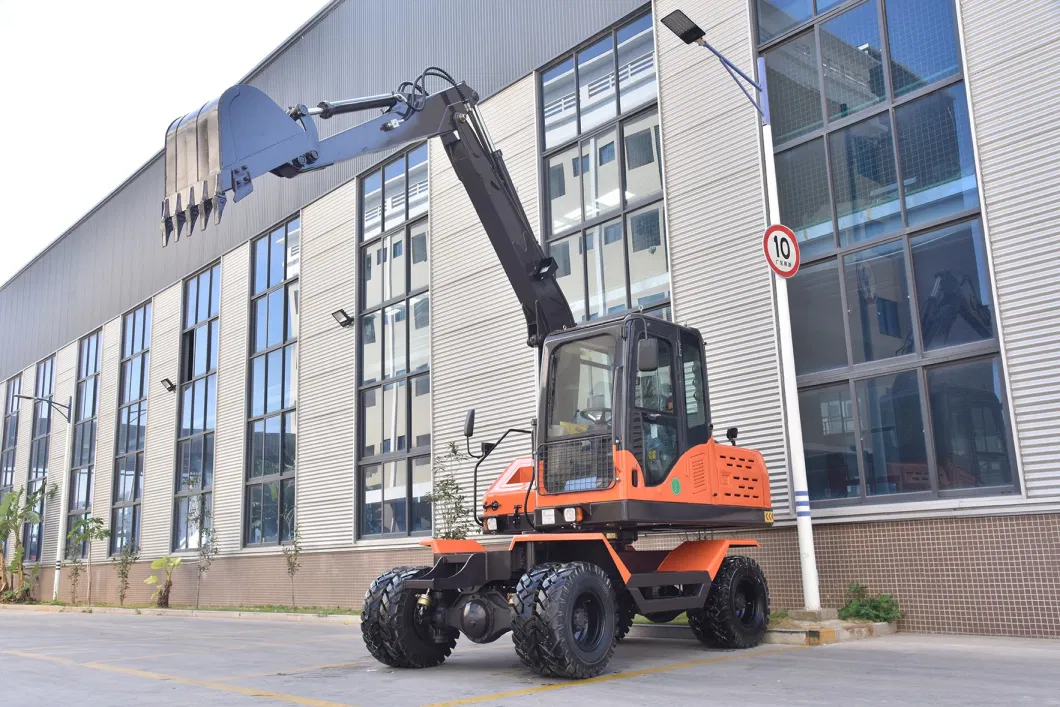 Wheel Excavators 6ton Small Digger Earth Moving Machine Backhoe Wheeled Excavator