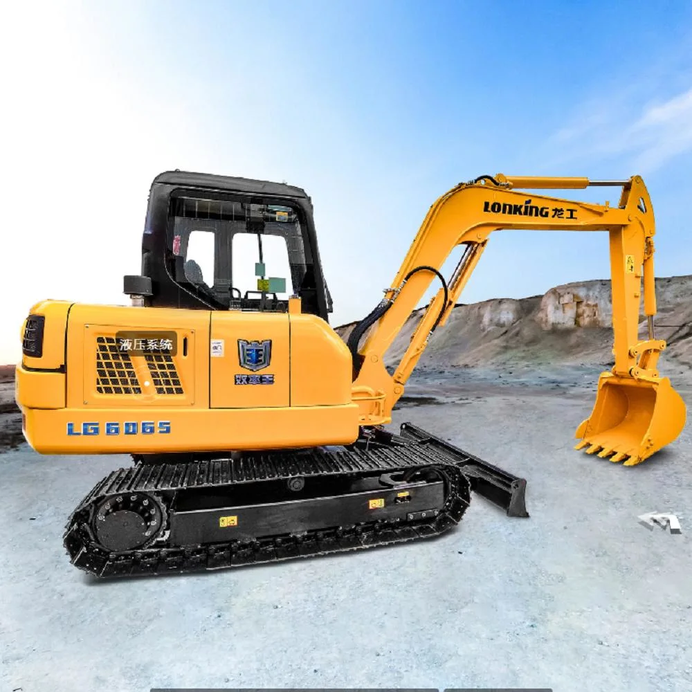 Lonking Small Hydraulic Diesel Excavator, Mini Engine Powered Digging Machine