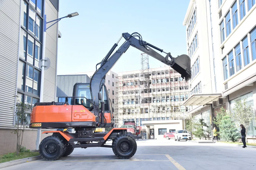 Wheel Excavators 6ton Small Digger Earth Moving Machine Backhoe Wheeled Excavator